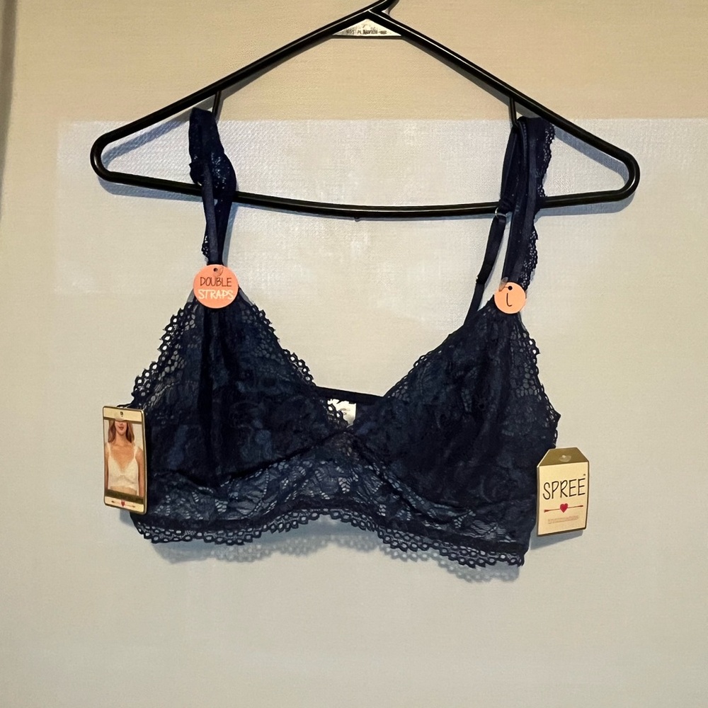Lace Bralette - Navy (L)